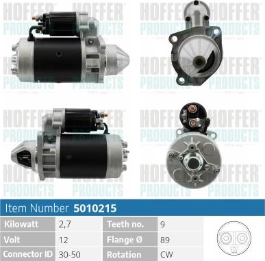 Hoffer H5010215 - Motorino d'avviamento autozon.pro