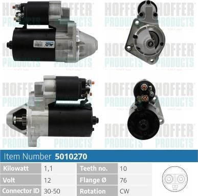 Hoffer H5010270 - Motorino d'avviamento autozon.pro