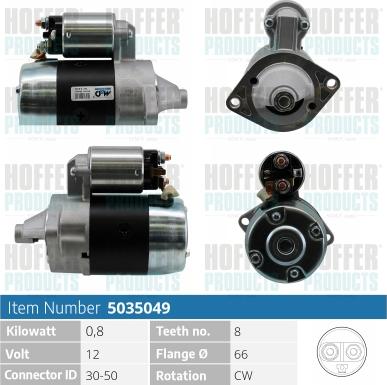 Hoffer H5035049 - Motorino d'avviamento autozon.pro