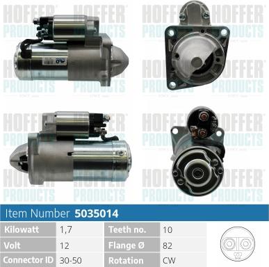 Hoffer H5035014 - Motorino d'avviamento autozon.pro