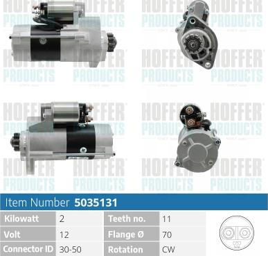 Hoffer H5035131 - Motorino d'avviamento autozon.pro