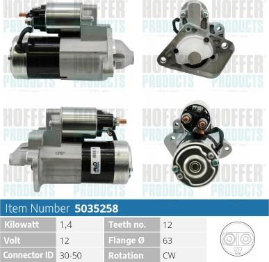 Hoffer H5035258 - Motorino d'avviamento autozon.pro