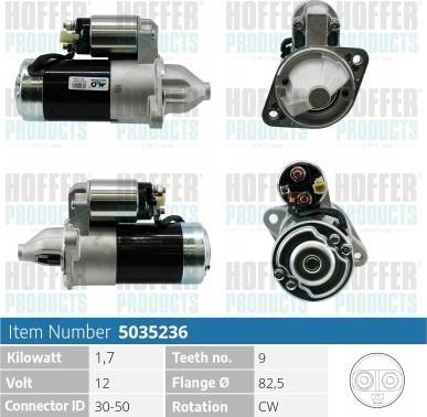 Hoffer H5035236 - Motorino d'avviamento autozon.pro