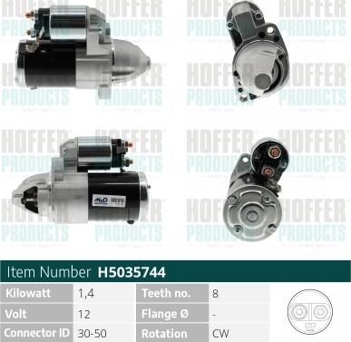 Hoffer H5035744 - Motorino d'avviamento autozon.pro