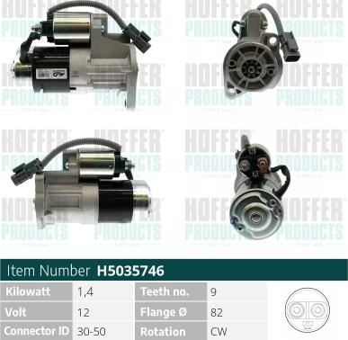 Hoffer H5035746 - Motorino d'avviamento autozon.pro