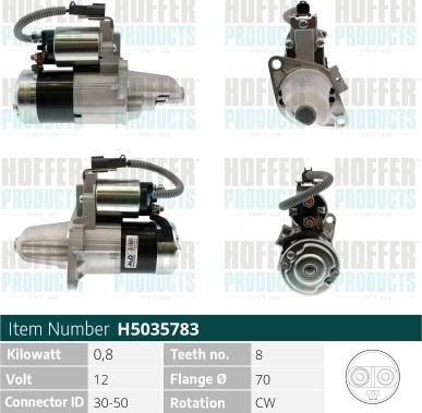 Hoffer H5035783 - Motorino d'avviamento autozon.pro