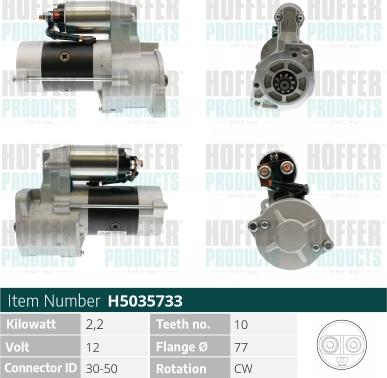 Hoffer H5035733 - Motorino d'avviamento autozon.pro