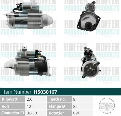 Hoffer H5030167 - Motorino d'avviamento autozon.pro