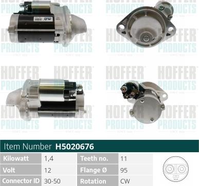 Hoffer H5020676 - Motorino d'avviamento autozon.pro