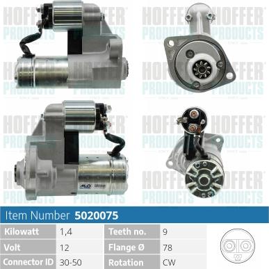 Hoffer H5020075 - Motorino d'avviamento autozon.pro