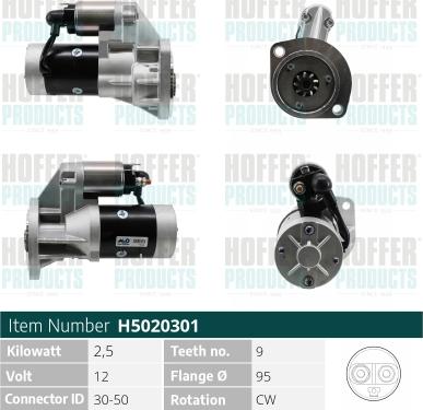 Hoffer H5020301 - Motorino d'avviamento autozon.pro