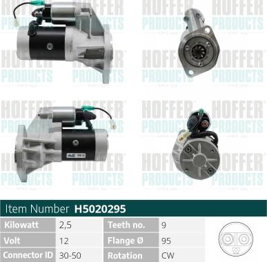 Hoffer H5020295 - Motorino d'avviamento autozon.pro