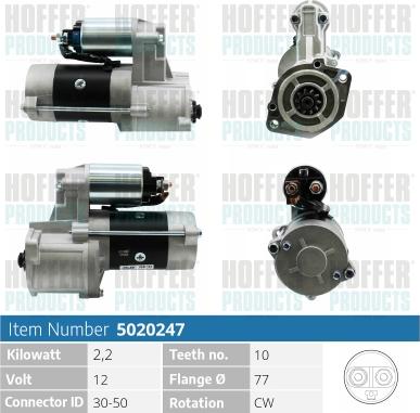 Hoffer H5020247 - Motorino d'avviamento autozon.pro