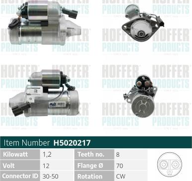 Hoffer H5020217 - Motorino d'avviamento autozon.pro