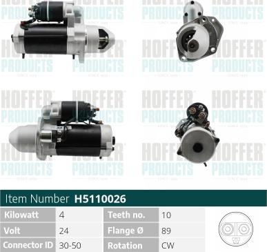 Hoffer H5110026 - Motorino d'avviamento autozon.pro