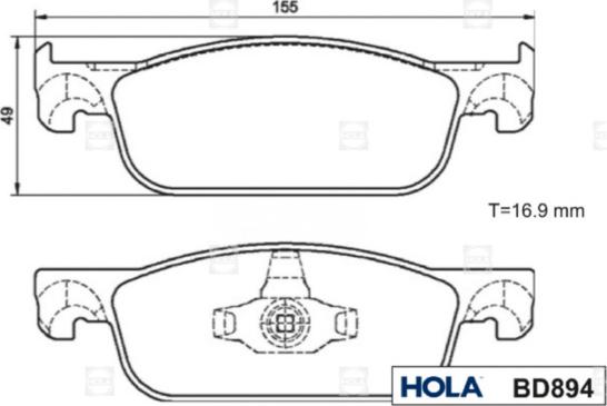 Hola BD894 - Kit pastiglie freno, Freno a disco autozon.pro