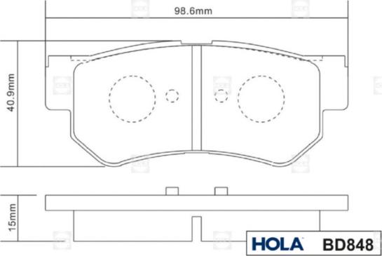 Hola BD849 - Kit pastiglie freno, Freno a disco autozon.pro