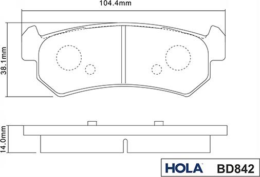 Hola BD842 - Kit pastiglie freno, Freno a disco autozon.pro