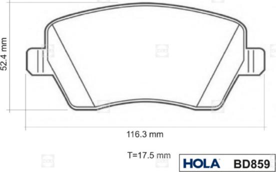 Hola BD859 - Kit pastiglie freno, Freno a disco autozon.pro