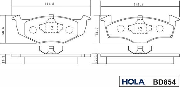 Hola BD854 - Kit pastiglie freno, Freno a disco autozon.pro