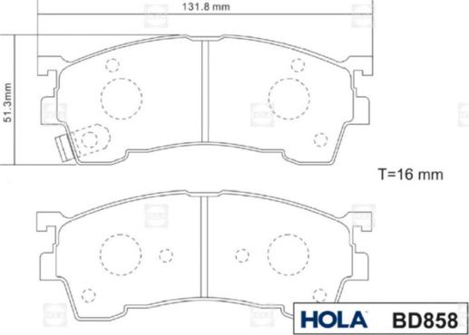 Hola BD858 - Kit pastiglie freno, Freno a disco autozon.pro