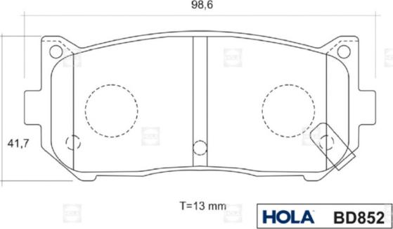 Hola BD852 - Kit pastiglie freno, Freno a disco autozon.pro