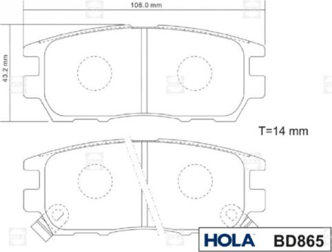 Hola BD865 - Kit pastiglie freno, Freno a disco autozon.pro