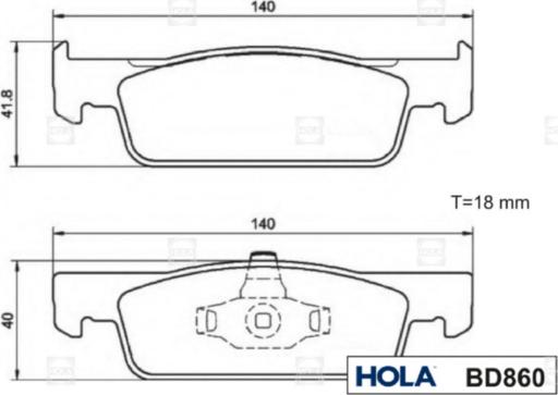 Hola BD860 - Kit pastiglie freno, Freno a disco autozon.pro