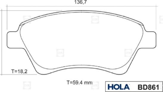 Hola BD861 - Kit pastiglie freno, Freno a disco autozon.pro