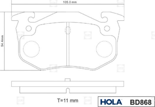 Hola BD868 - Kit pastiglie freno, Freno a disco autozon.pro