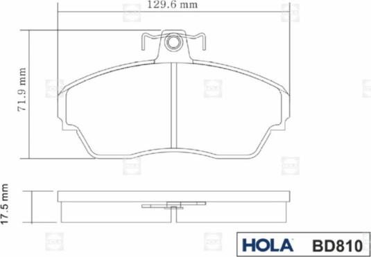 Hola BD810 - Kit pastiglie freno, Freno a disco autozon.pro