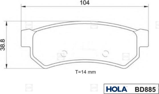 Hola BD885 - Kit pastiglie freno, Freno a disco autozon.pro