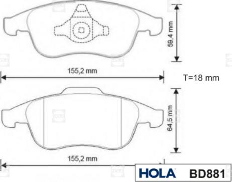 Hola BD881 - Kit pastiglie freno, Freno a disco autozon.pro