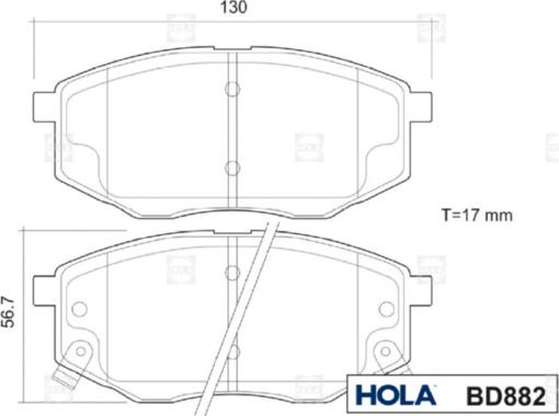 Hola BD882 - Kit pastiglie freno, Freno a disco autozon.pro