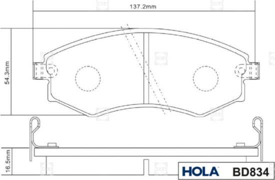 Hola BD834 - Kit pastiglie freno, Freno a disco autozon.pro