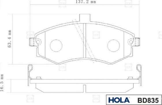 Hola BD835 - Kit pastiglie freno, Freno a disco autozon.pro