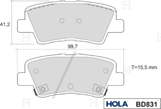 Hola BD831 - Kit pastiglie freno, Freno a disco autozon.pro