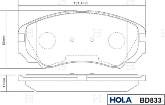 Hola BD833 - Kit pastiglie freno, Freno a disco autozon.pro