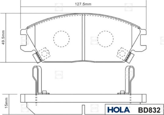 Hola BD832 - Kit pastiglie freno, Freno a disco autozon.pro