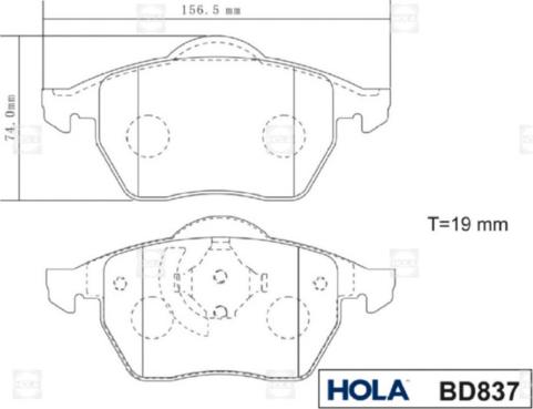 Hola BD837 - Kit pastiglie freno, Freno a disco autozon.pro