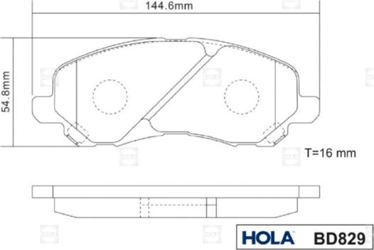 Hola BD829 - Kit pastiglie freno, Freno a disco autozon.pro