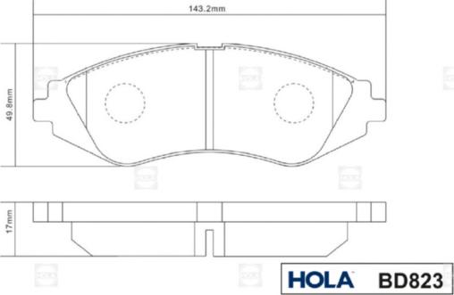 Hola BD823 - Kit pastiglie freno, Freno a disco autozon.pro