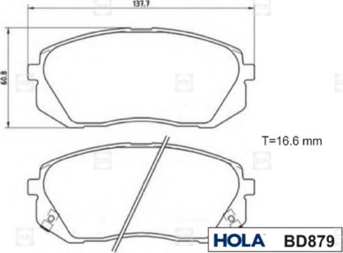 Hola BD879 - Kit pastiglie freno, Freno a disco autozon.pro