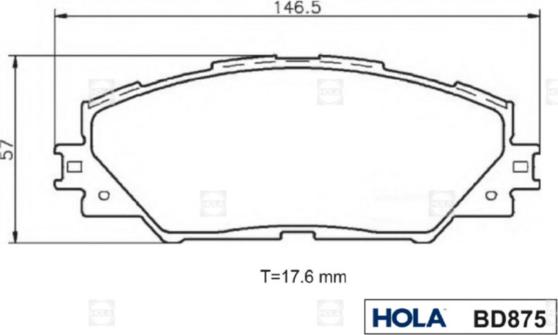 Hola BD875 - Kit pastiglie freno, Freno a disco autozon.pro