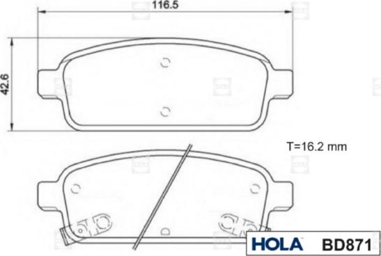 Hola BD871 - Kit pastiglie freno, Freno a disco autozon.pro