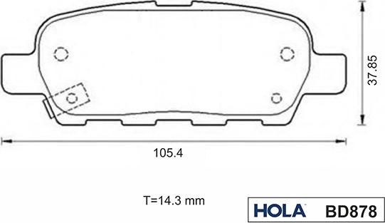 Hola BD878 - Kit pastiglie freno, Freno a disco autozon.pro