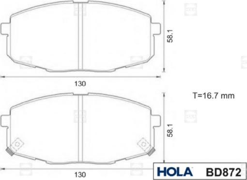 Hola BD872 - Kit pastiglie freno, Freno a disco autozon.pro