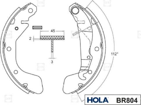 Hola BR804 - Kit ganasce freno autozon.pro