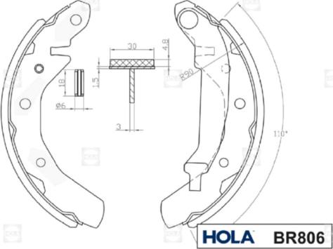 Hola BR806 - Kit ganasce freno autozon.pro