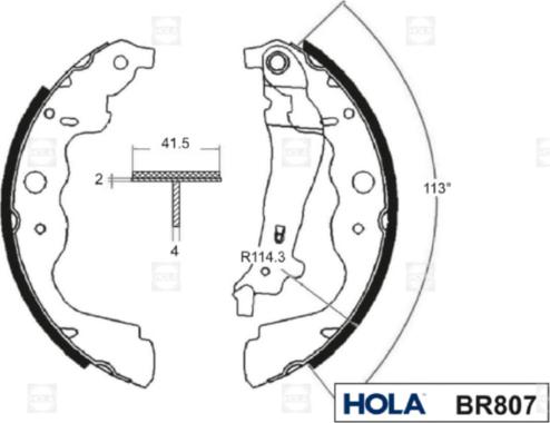 Hola BR807 - Kit ganasce freno autozon.pro